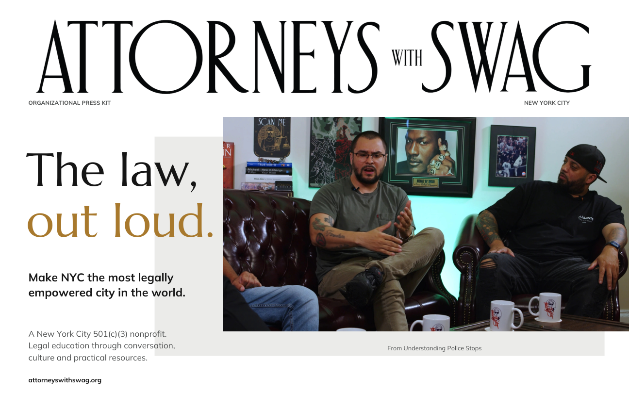 Cover of the October 2026 Attorneys with Swag organizational press kit